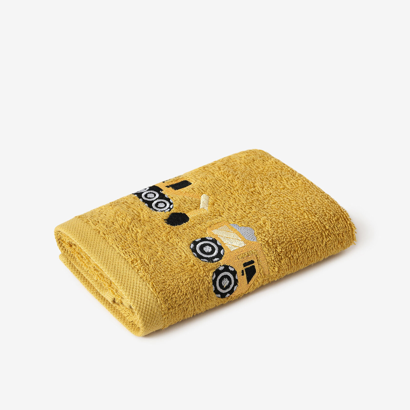 Kinder-Frottierhandtuch - Bagger in Senf