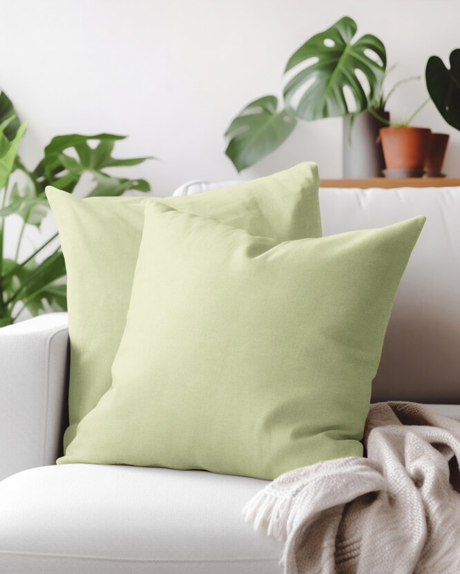 Dekorativer Kissenbezug Marbella - erbsengrün
