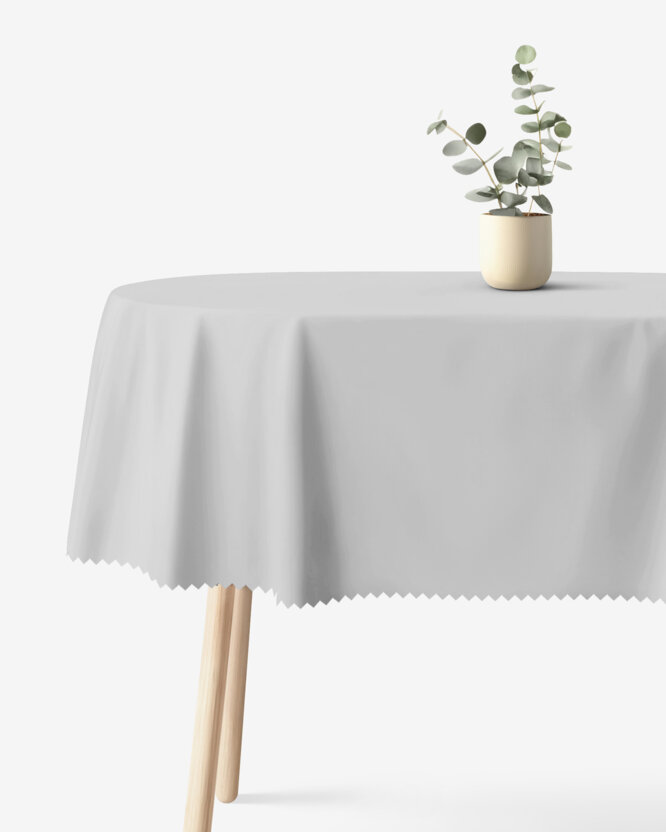 Ovale Tischdecke - grau