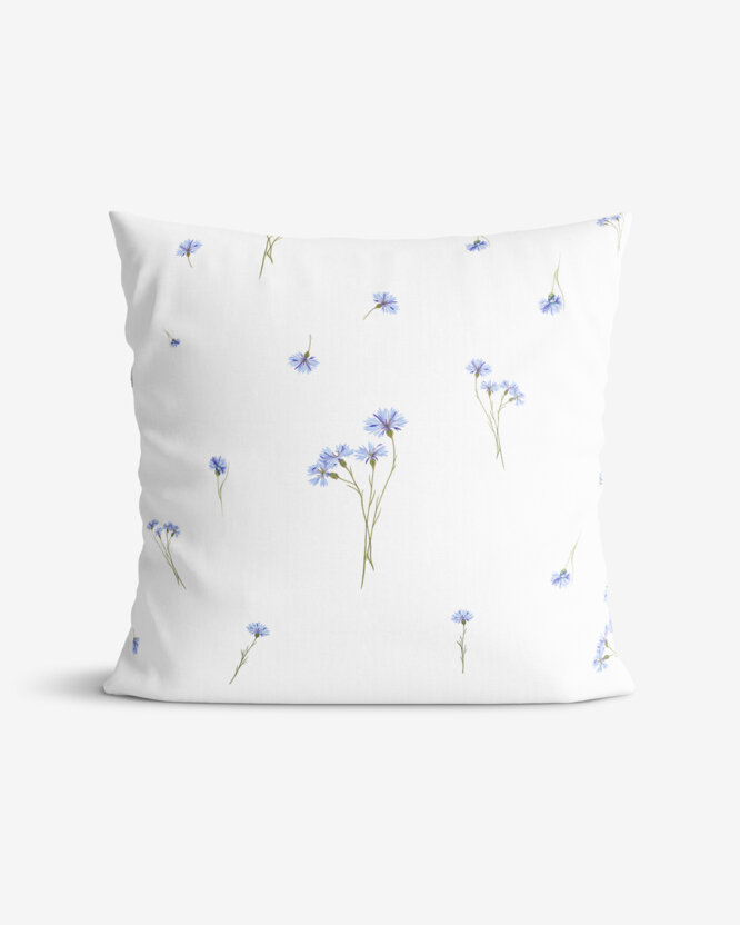 Dekorativer Kissenbezug - Blaue Kornblumen