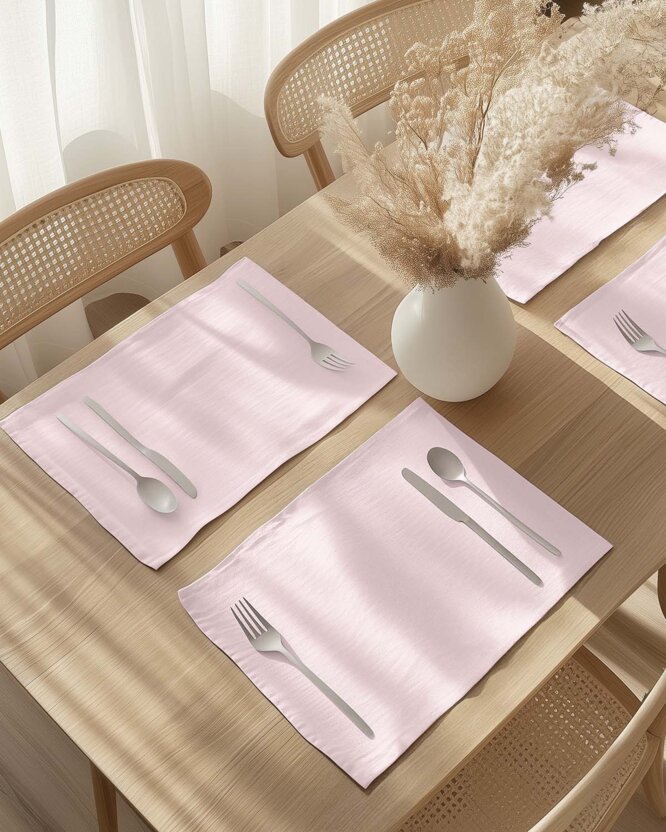 Tischset aus Leinenmischung - puderrosa - 2 Stück Set