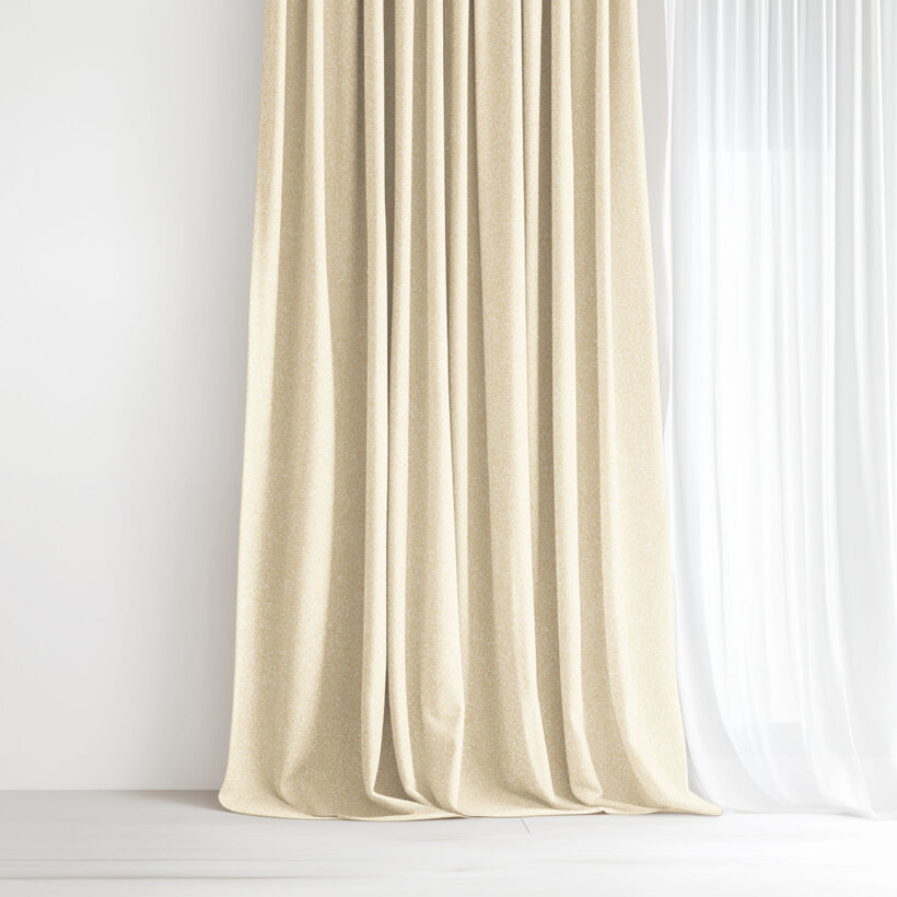 Exklusiver Weihnachtsvorhang - goldfarbe mit Glitzereffekt