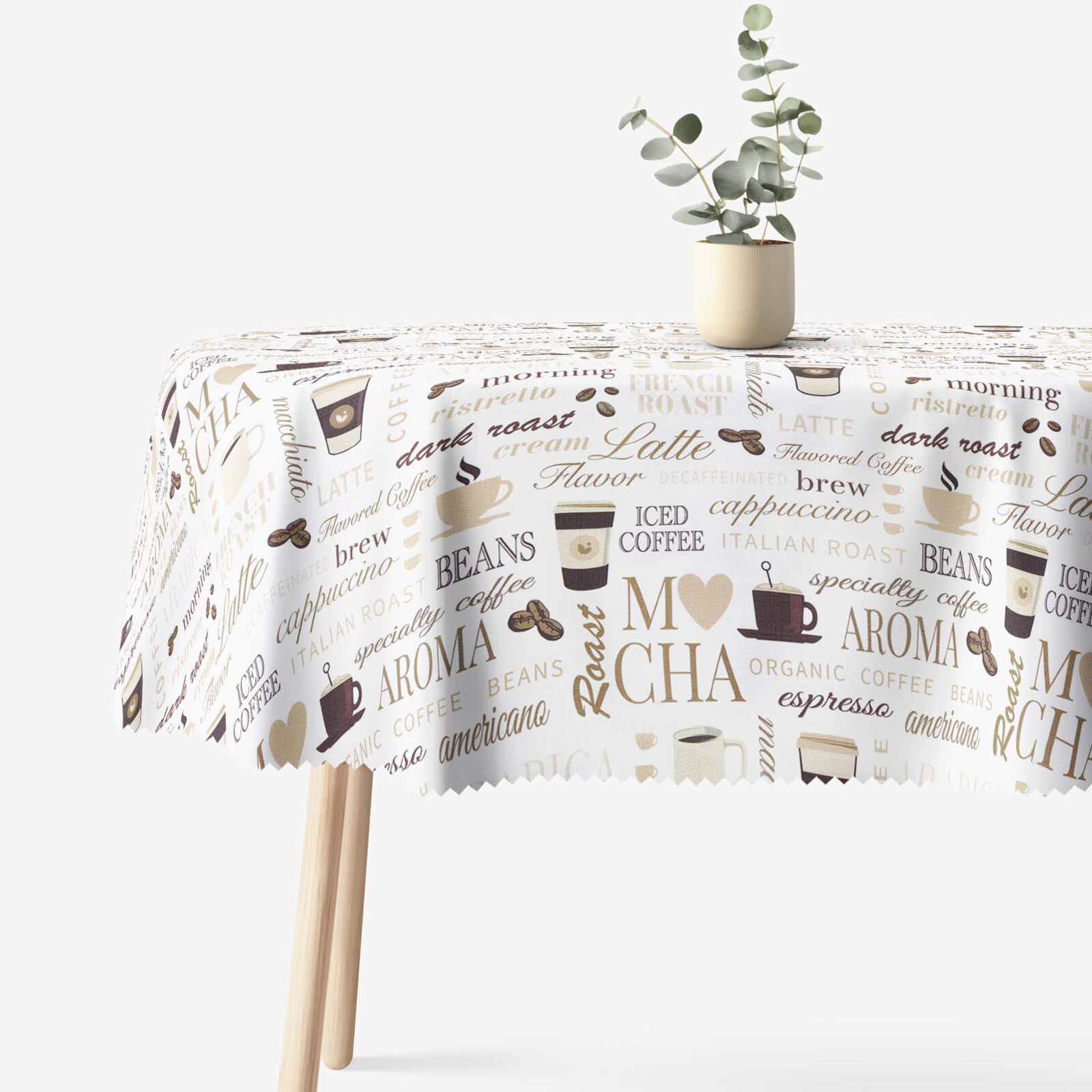 Ovale Tischdecke Teflon - Kaffee Menü