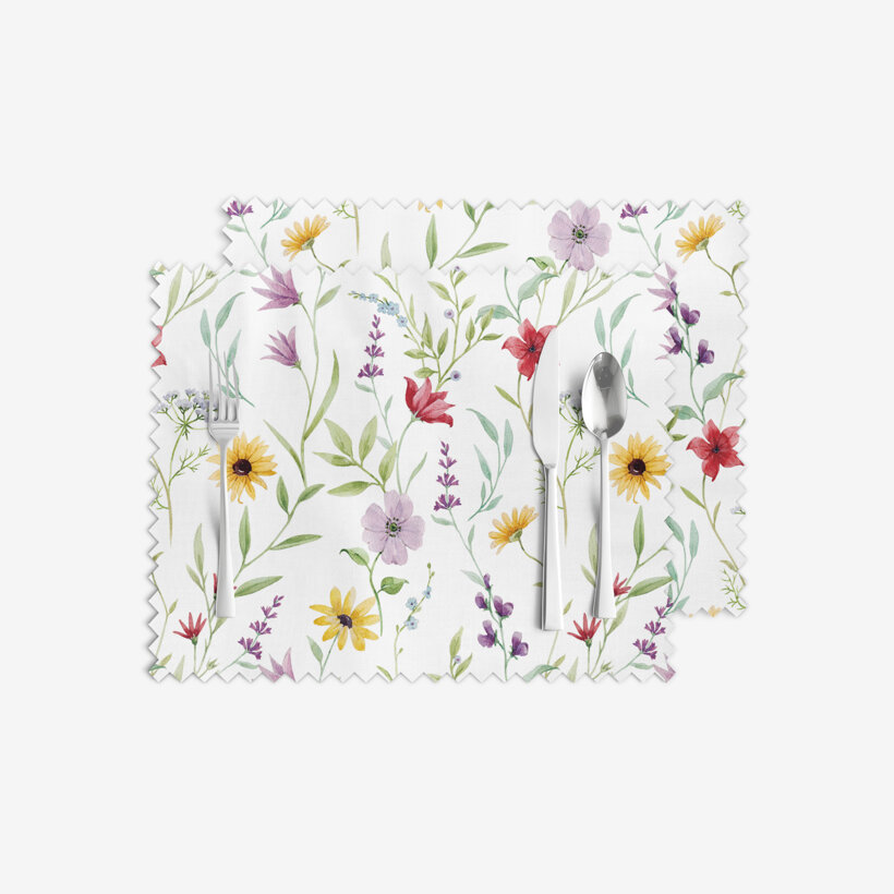 Teflon Tischset - bunte Frühlingsblumen - Set 2 Stück