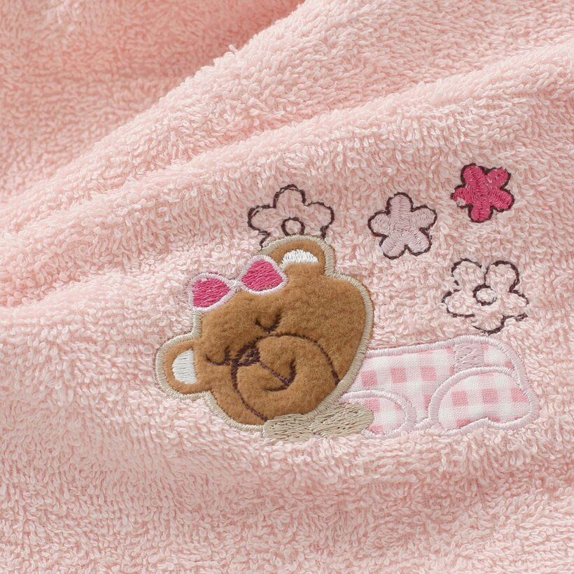 Kinder-Frottierhandtuch - Bärchen auf Rosa