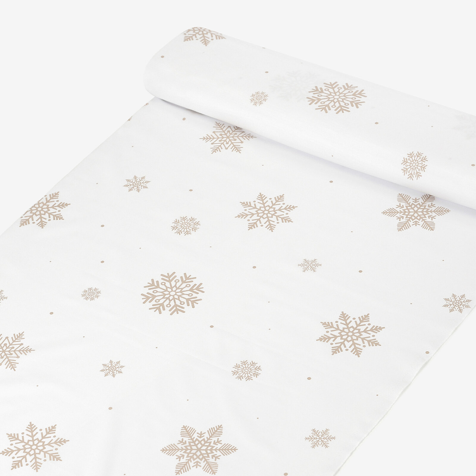 Weihnachtlicher Baumwollstoff - Schneeflocken auf Weiß