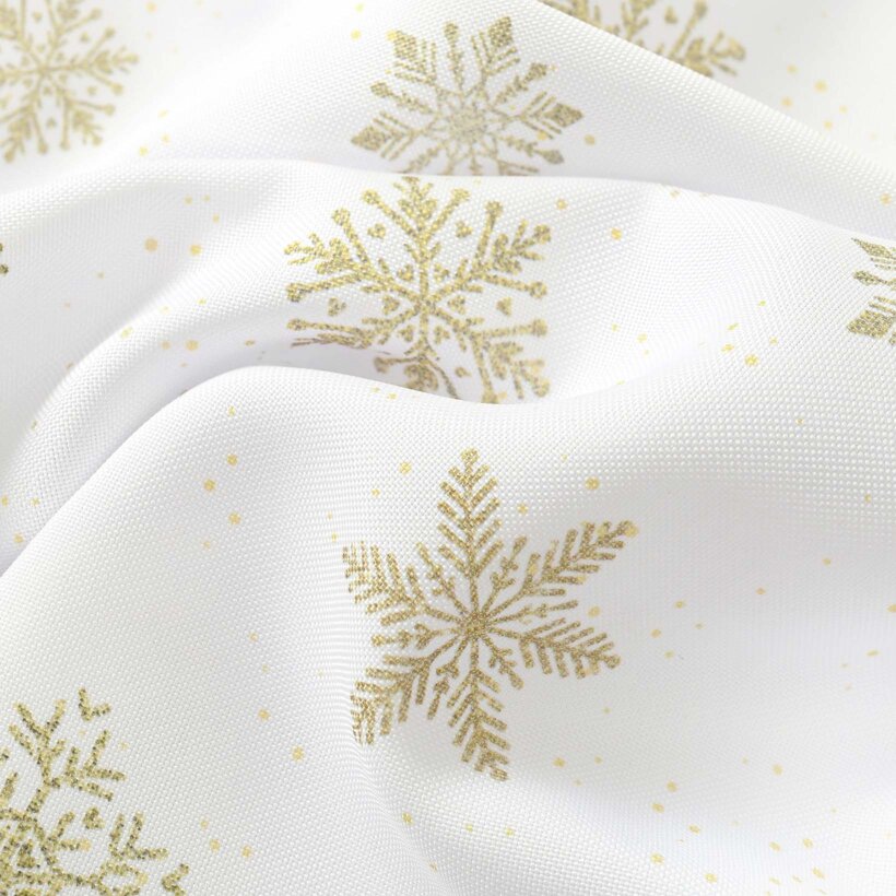 Weihnachtlicher Dekorativer Vorhang – Goldene Schneeflocken