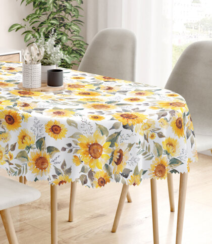 Ovale Tischdecke Teflon - Sonnenblumen