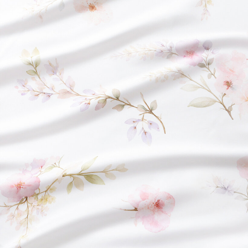 Kissenbezug aus Mako-Satin - Romantische Wiese