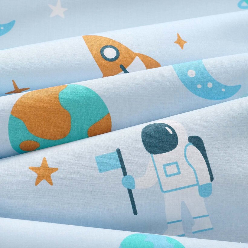 Vorhang aus Baumwolle Kindermotive - Astronauten im Weltraum