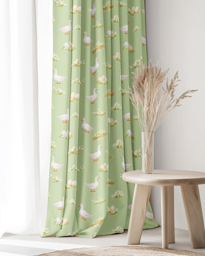 Ostern Dekorativer Vorhang – Gänse und Ostereier