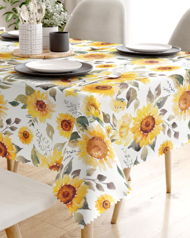 Eckige Tischdecke Teflon - Sonnenblumen