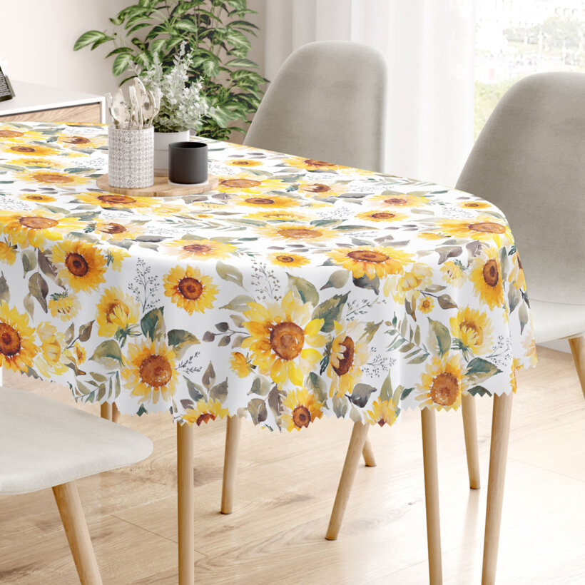 Ovale Tischdecke Teflon - Sonnenblumen