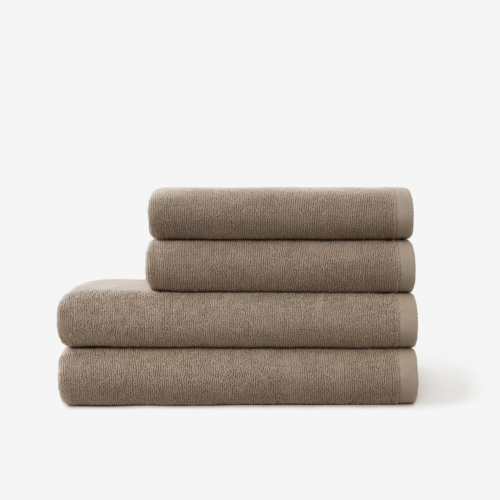 Frottierhandtuch/Duschtuch Soft ohne Bordüre – graubraun