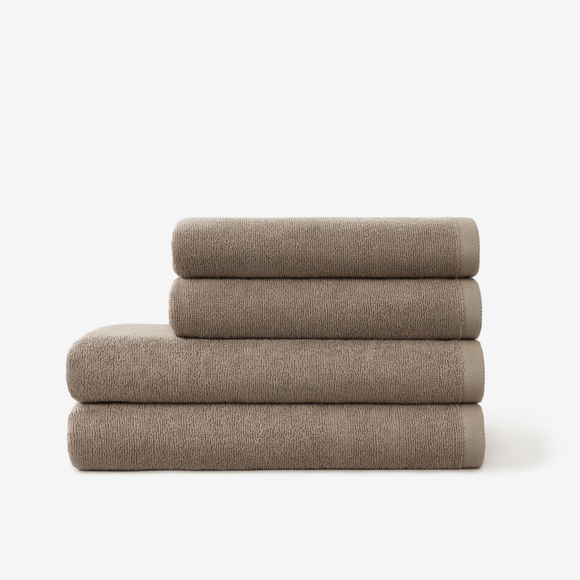 Frottierhandtuch/Duschtuch Soft ohne Bordüre – graubraun