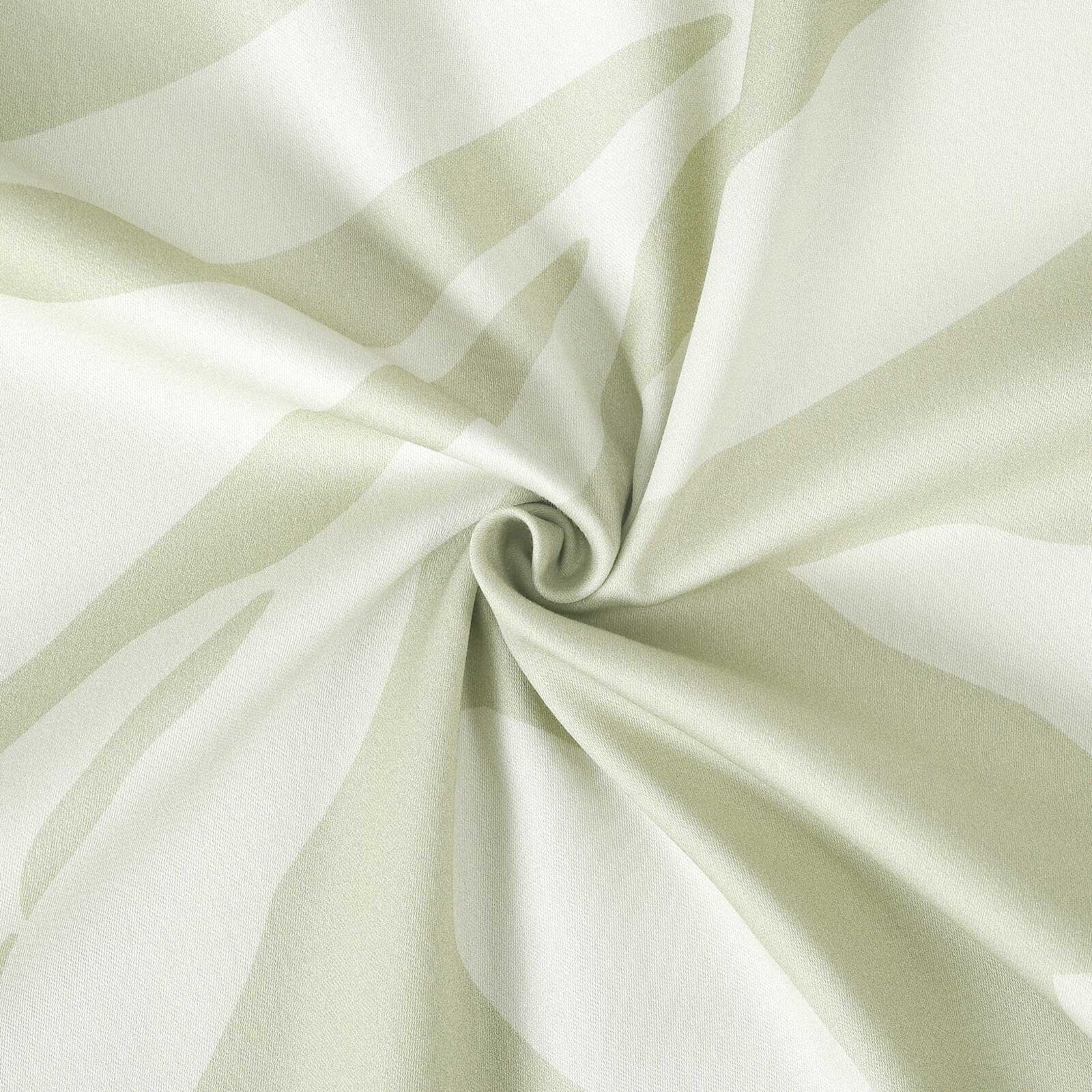 Mako-Satin - Abstrakte Blätter auf Pastellgrün