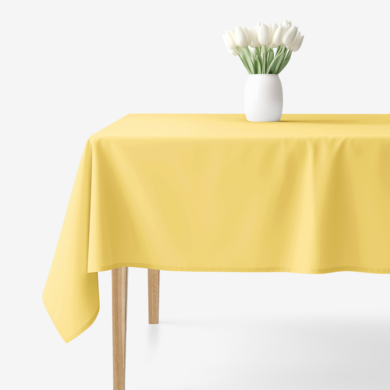 Eckige Tischdecke 100% Baumwolle - gelb