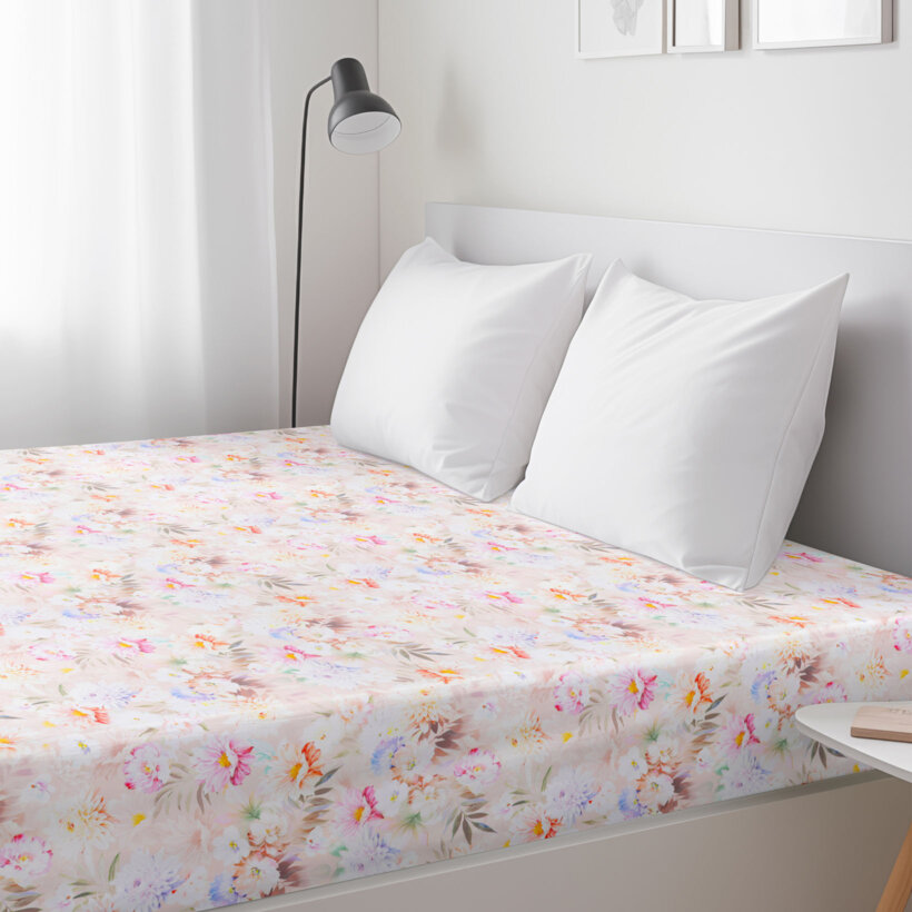 Spannbettlaken aus Baumwolle Deluxe - wilde Blumen