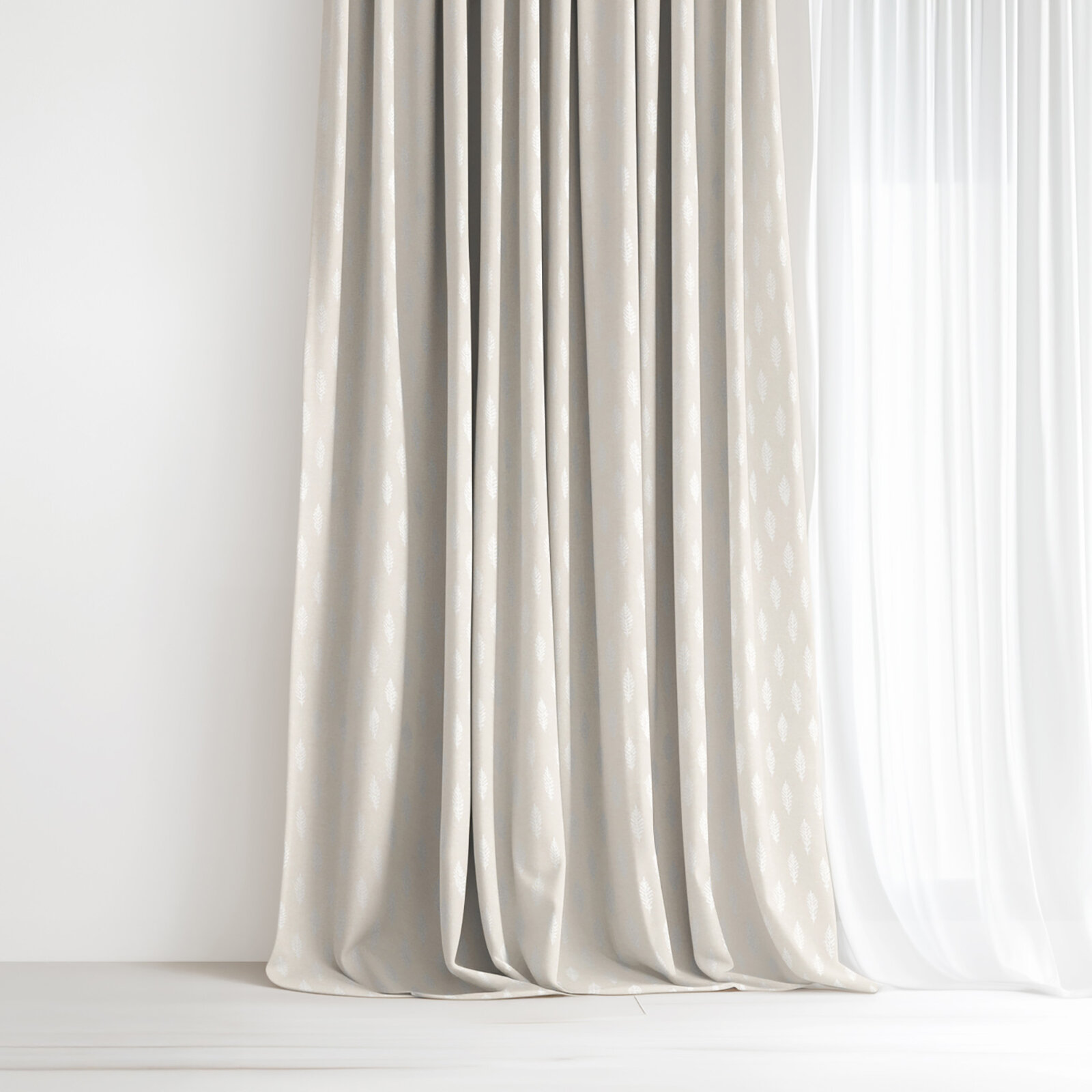 Weihnachtsvorhang Natura - Ästchen auf natürlicher