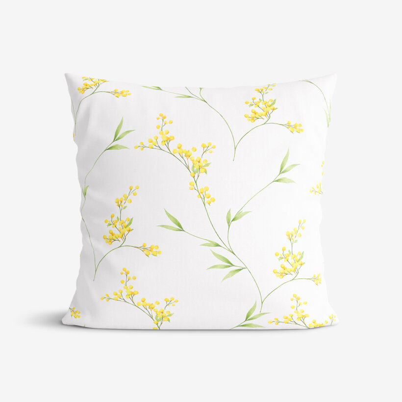 Dekorativer Kissenbezug - Mimosenblüten