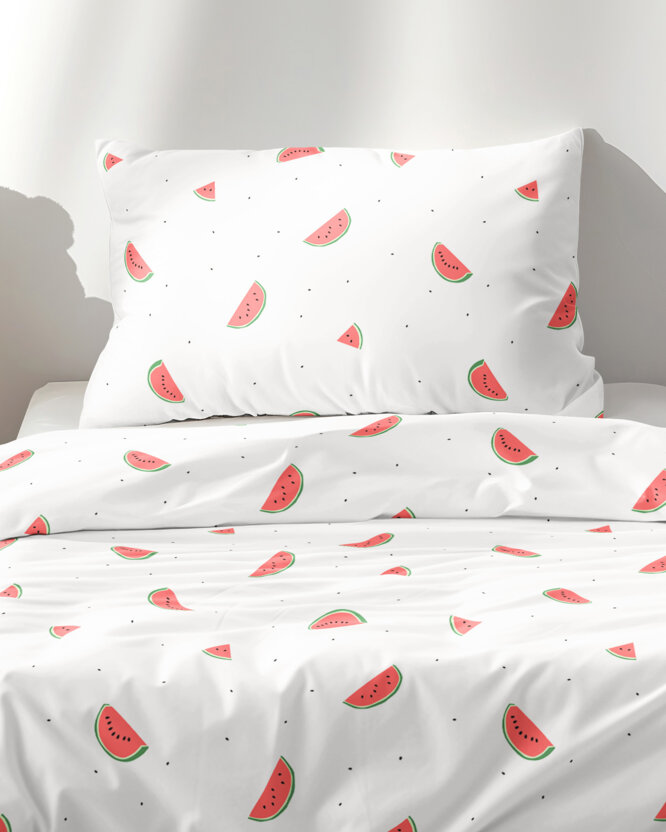 Kinder - Bettwäsche aus Baumwolle - Melone