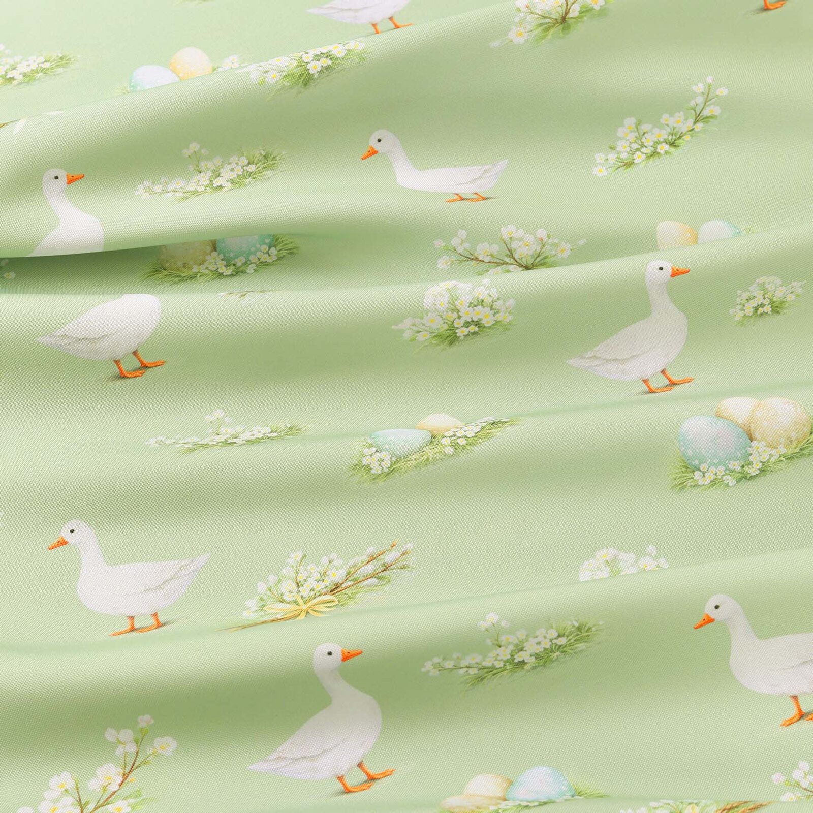 Ostern Teflonstoff für Tischdecken - Gänse und Ostereier