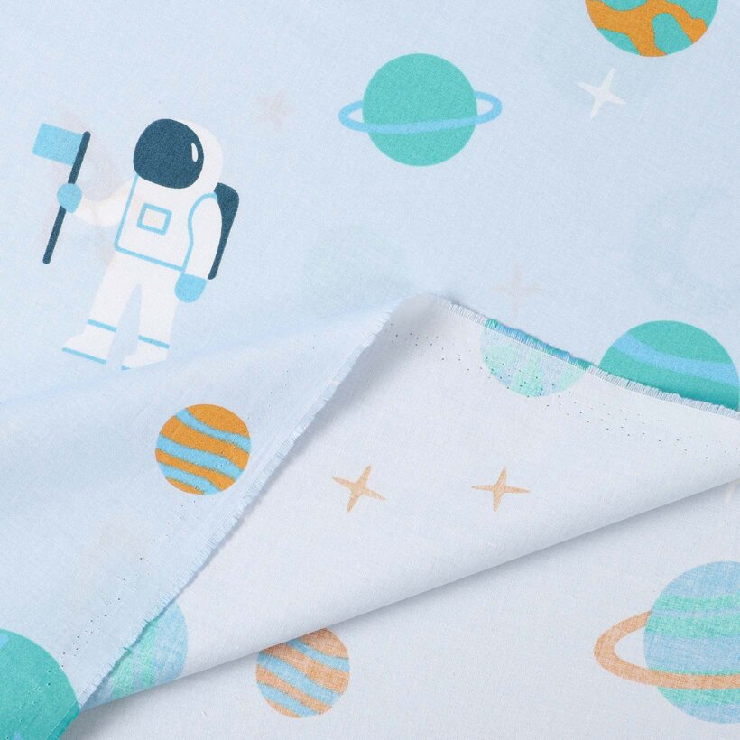 Baumwollstoff - Astronauten im Weltraum
