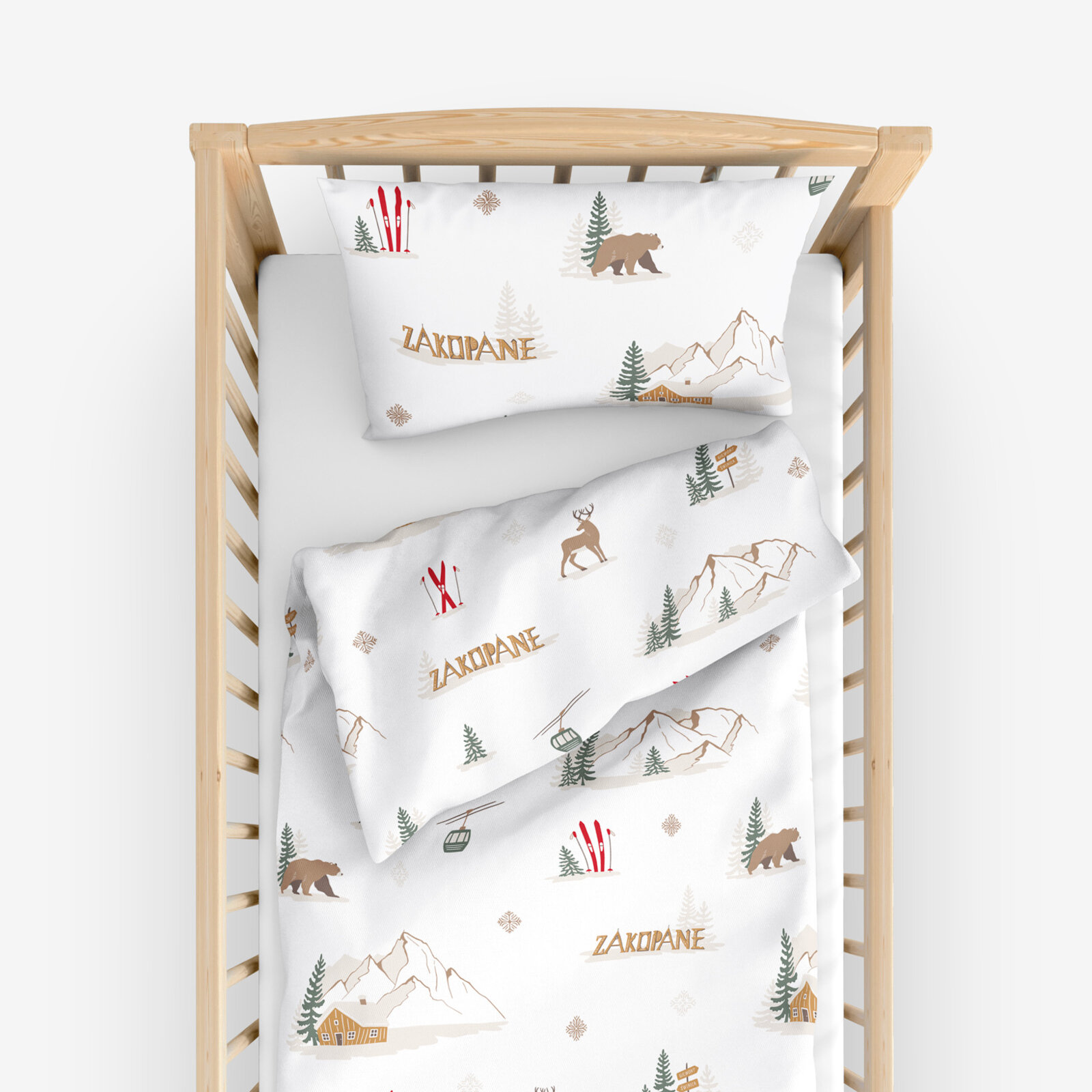 Weihnachtliche Bettwäsche für Babybetten aus Baumwolle - Zakopane