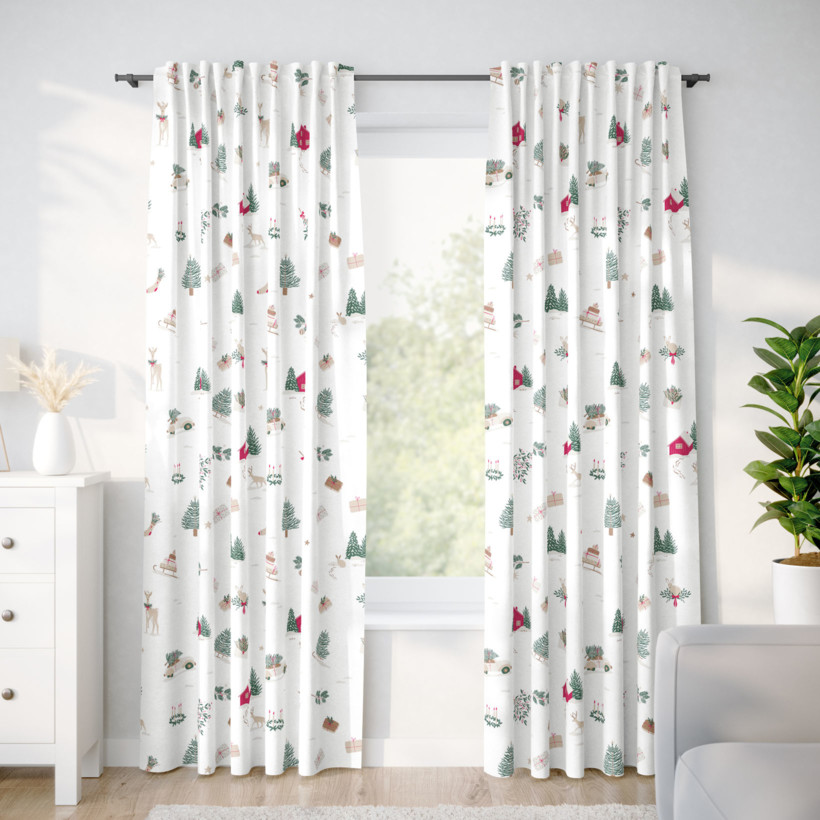 Weihnachtlicher Vorhang aus Baumwolle - Traditionelle Weihnachten