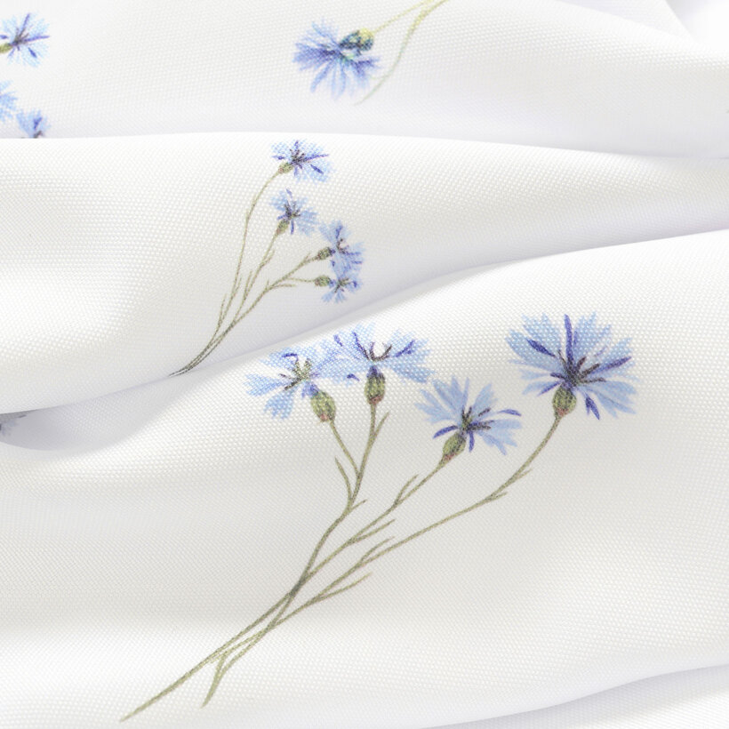 Ovale Tischdecke Teflon - Blaue Kornblumen