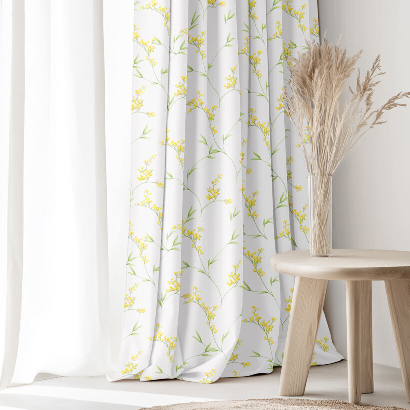 Dekorativer Vorhang – Mimosenblüten