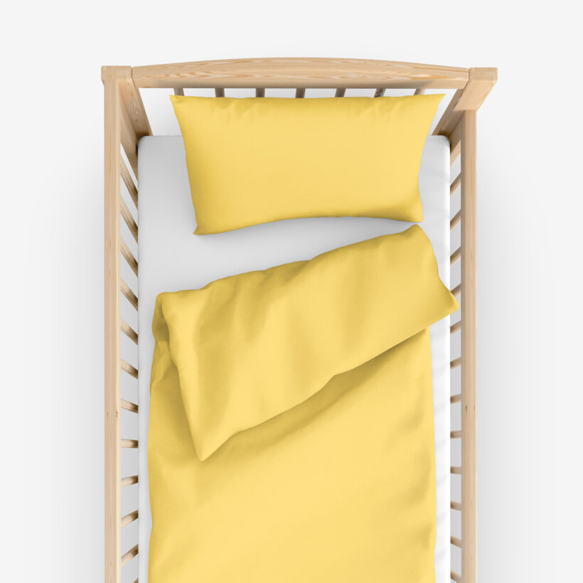 Bettwäsche für Babybetten aus Baumwolle - gelb