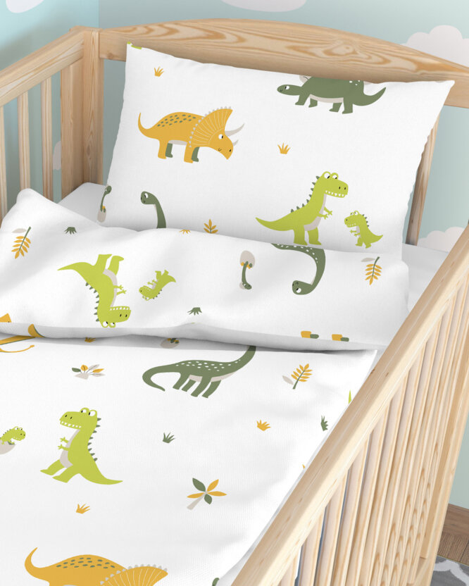 Bettwäsche für Babybetten aus Baumwolle - Dino-Abenteuer