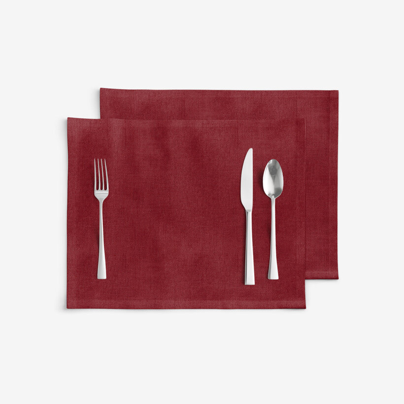 Weihnachtliches Tischset Malaga - dunkel rot - Set 2 Stück