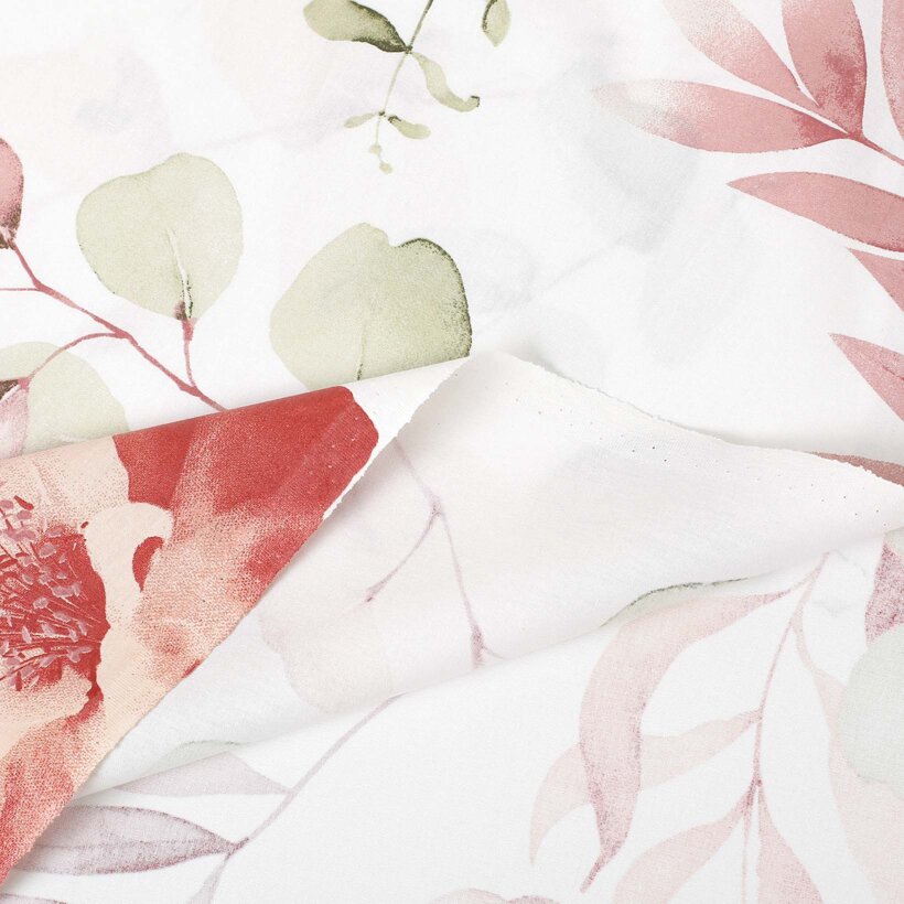Baumwollstoff Deluxe - aquarelle Blumen