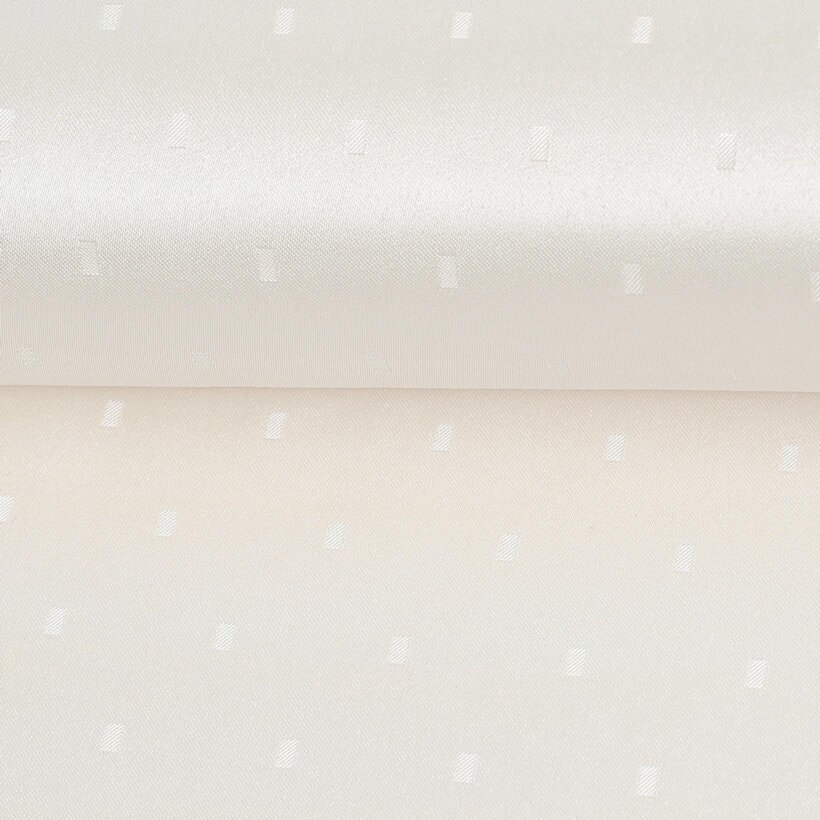 Ovale festliche Teflon-Tischdecke - creme mit glänzenden Rechtecken
