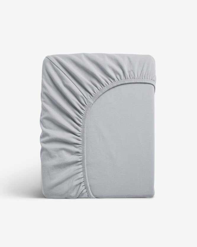 Elastisches Jersey-Spannbettlaken - grau