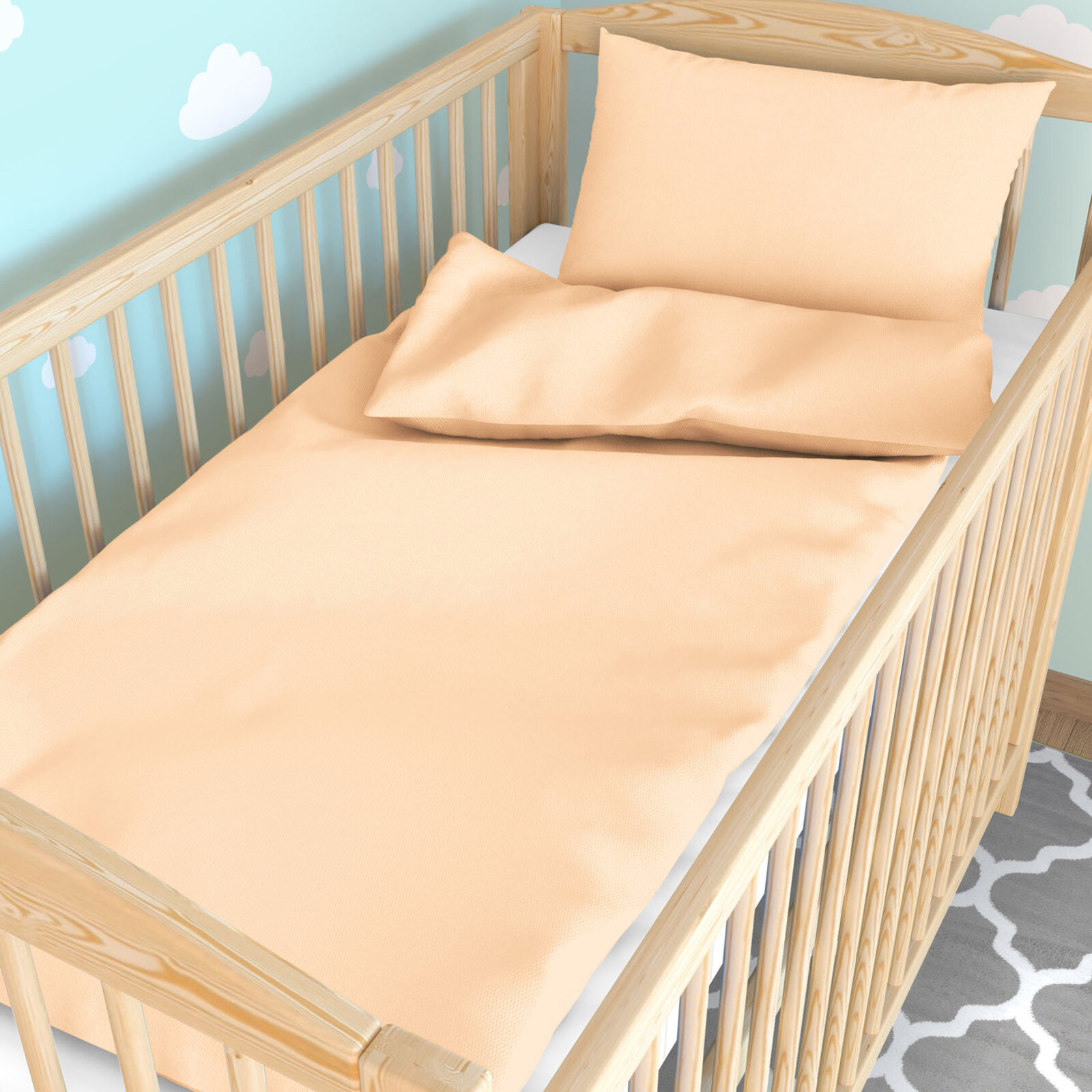Bettwäsche für Babybetten aus Baumwolle - apricot