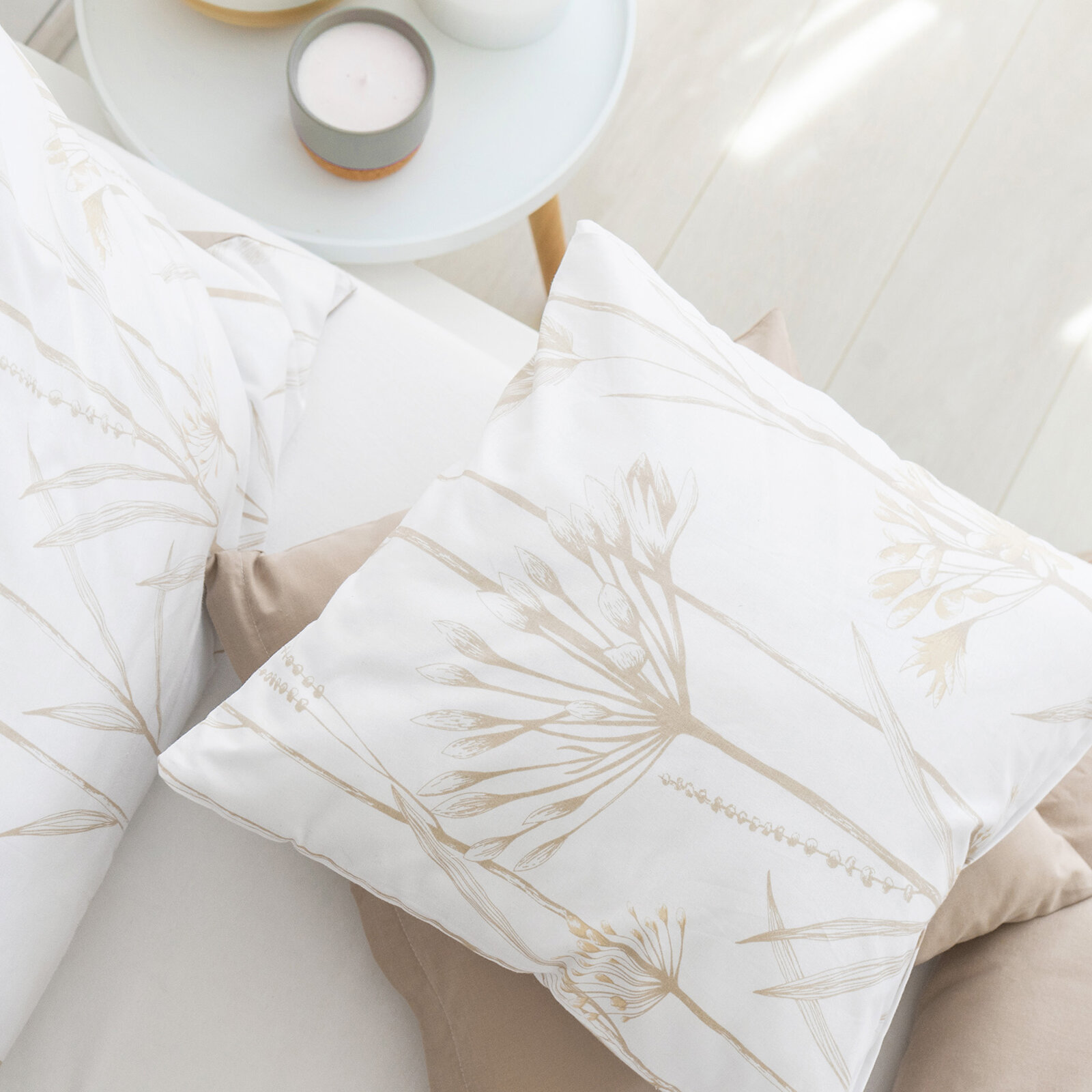 Bettwäsche aus Baumwolle Duo - Dekorpflanzen mit Latte