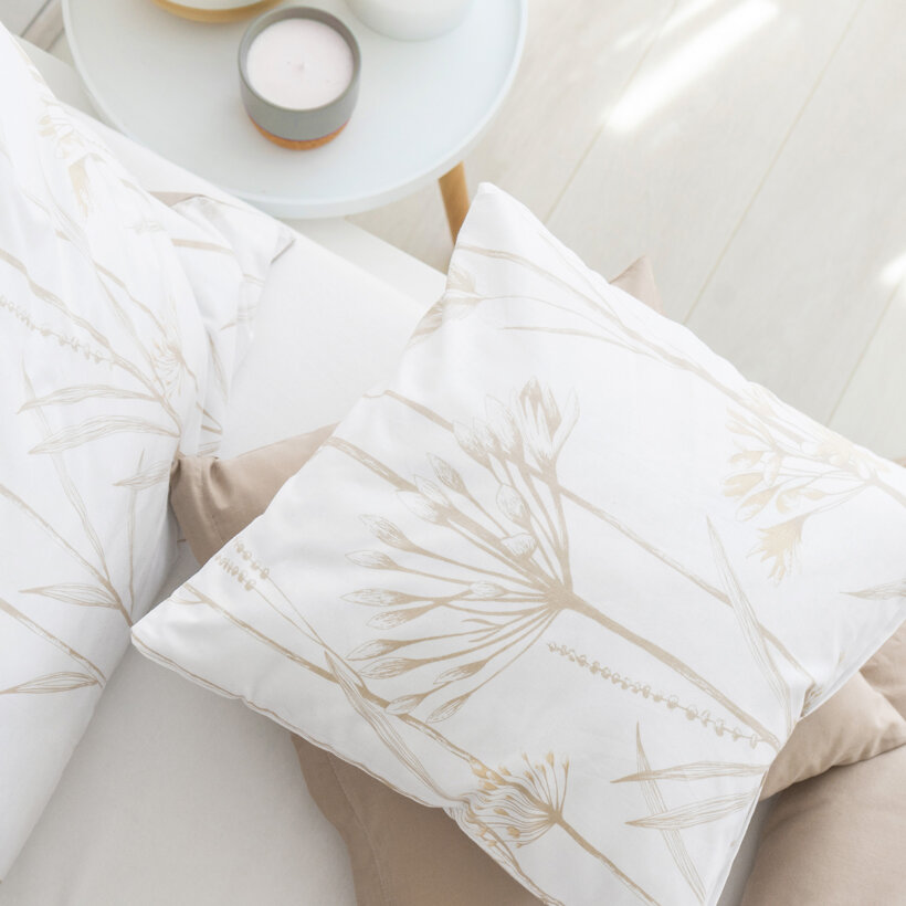 Bettwäsche aus Baumwolle Duo - Dekorpflanzen mit Latte