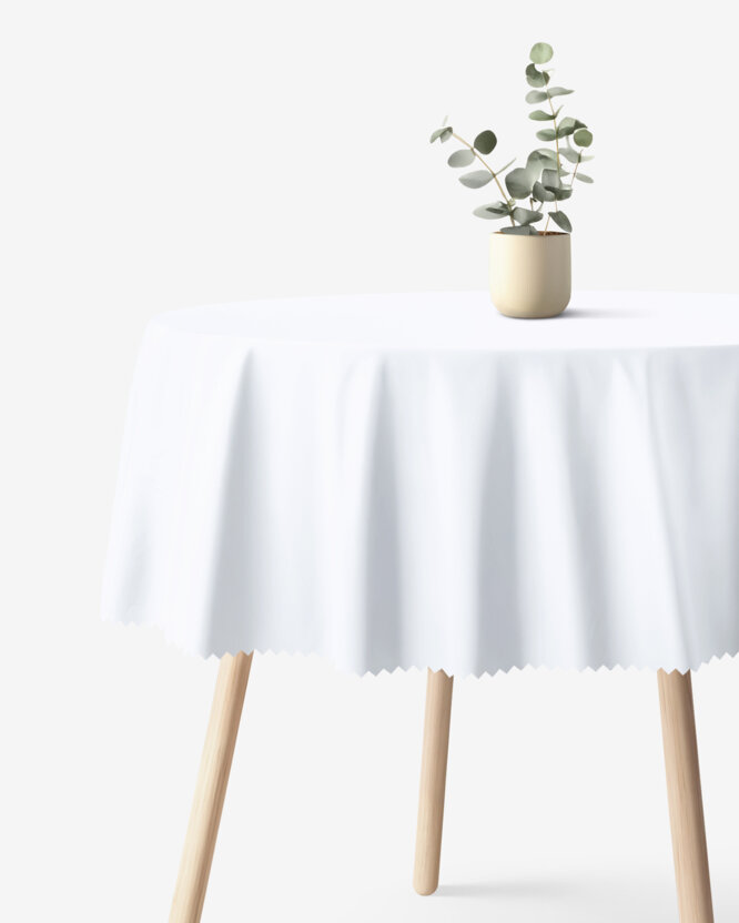 Runde Tischdecke Teflon - weiß