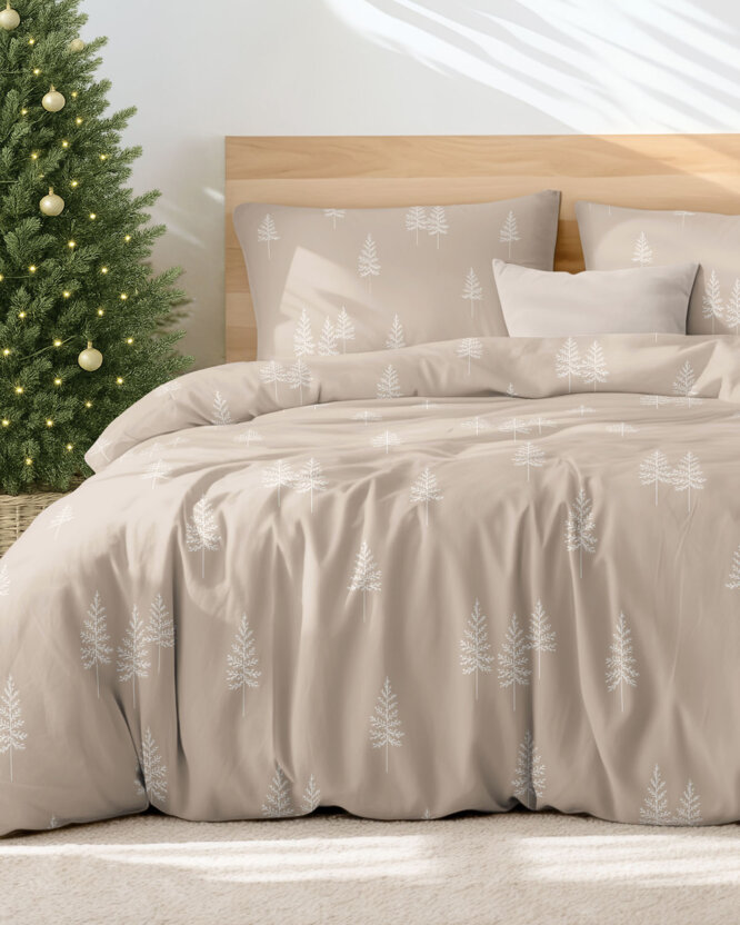 Weihnachtlich Bettwäsche aus Baumwolle - Nordische Tannenbäume