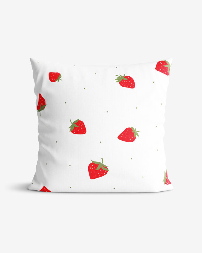Kissenbezug aus Baumwolle - frische Erdbeeren