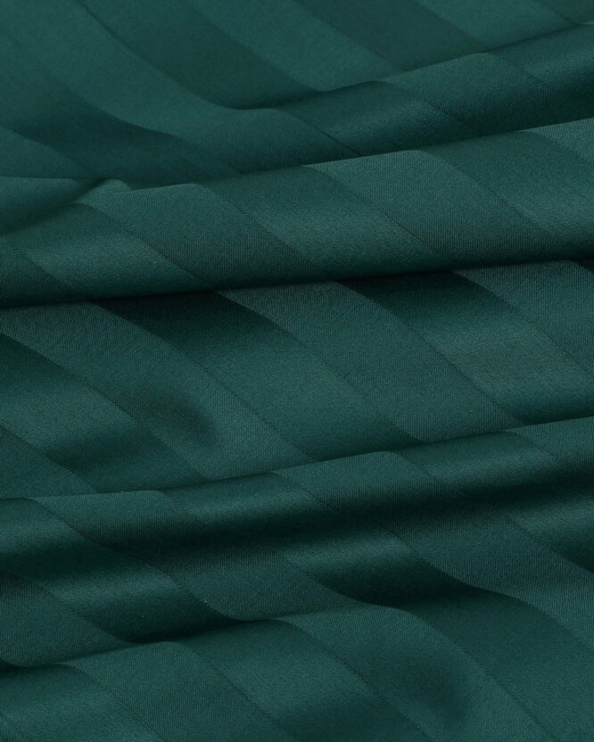 Festliche eckige Damast-Tischdecke - dunkelgrüne Streifen mit Satin-Glanz