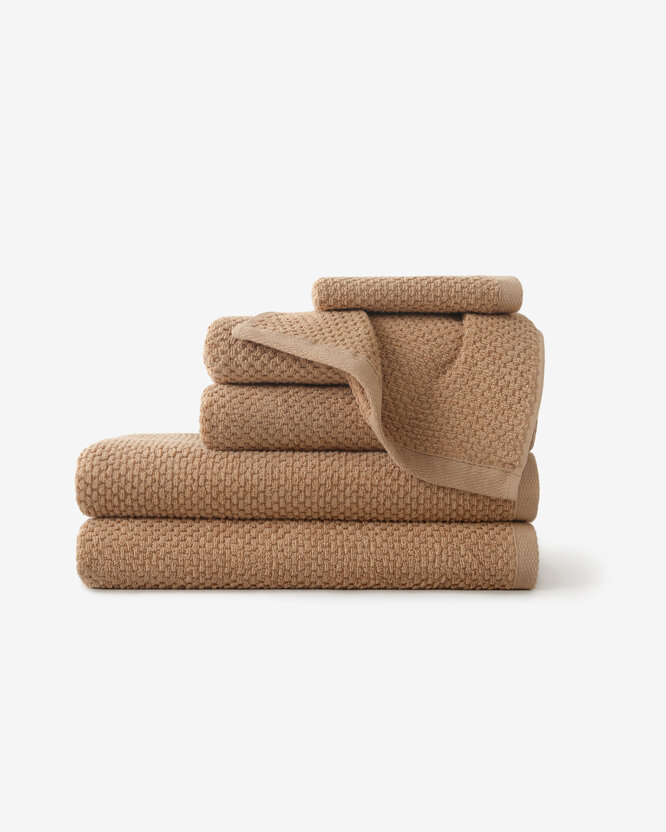 Frottee-Handtuch / Badetuch aus Baumwolle Micro Pure - Zimtfarben