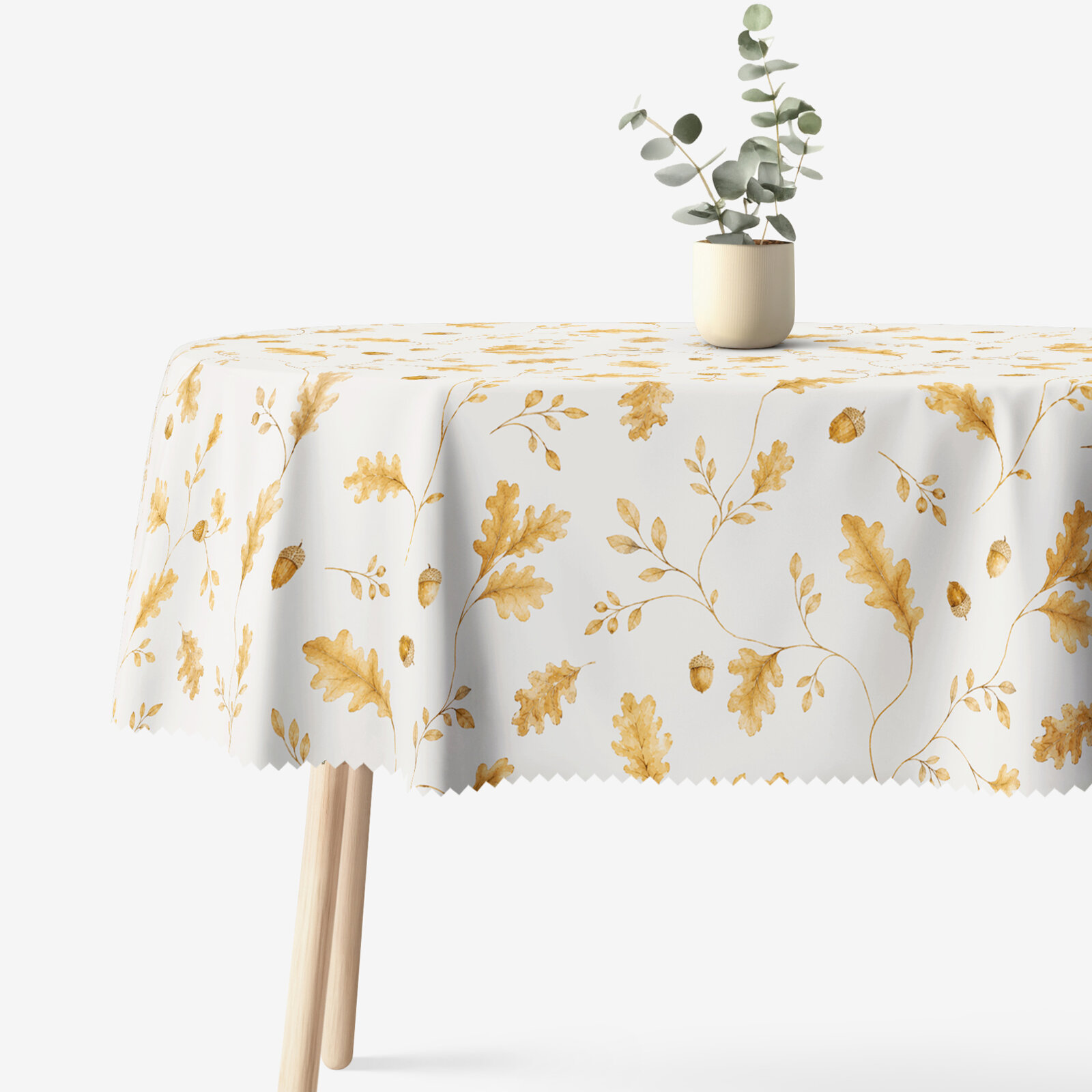 Ovale Tischdecke Teflon - Eichenblätter