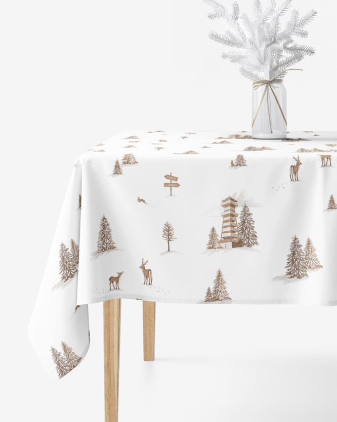 Eckige Tischdecke 100% Baumwollköper - Berge