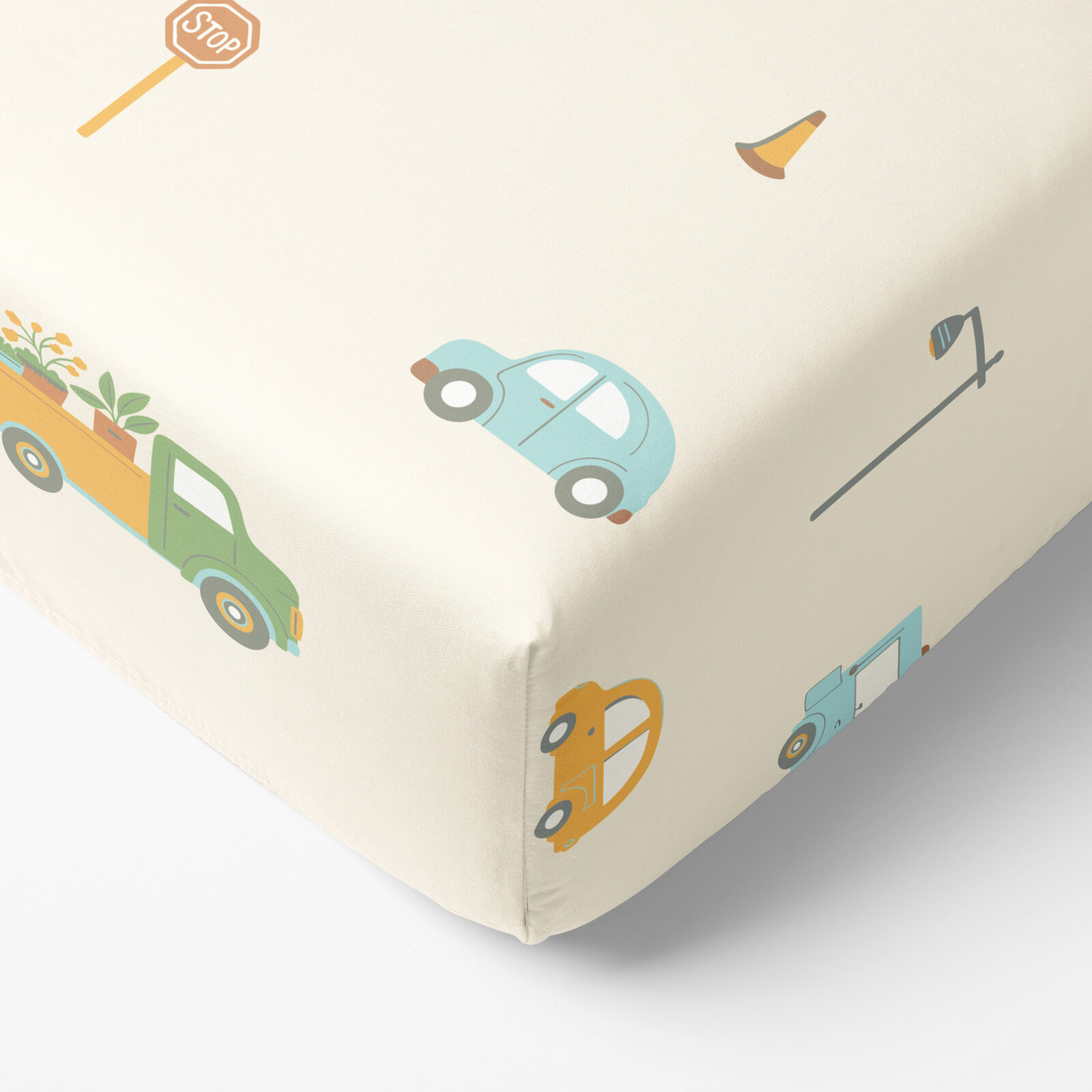 Kinder-Spannbetttuch aus Baumwolle - Welt der Autos