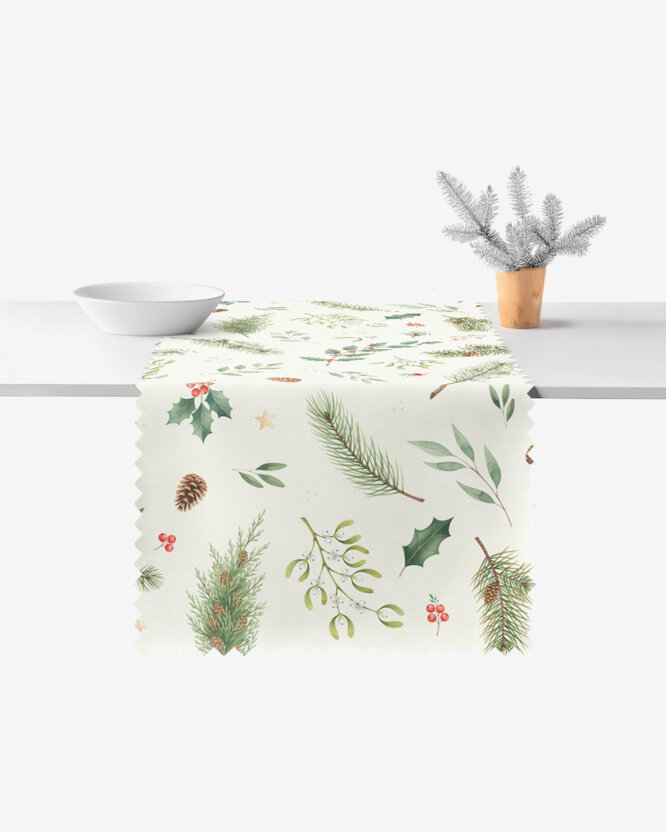 Weihnachtlicher Teflon-Tischläufer - Winterzweige
