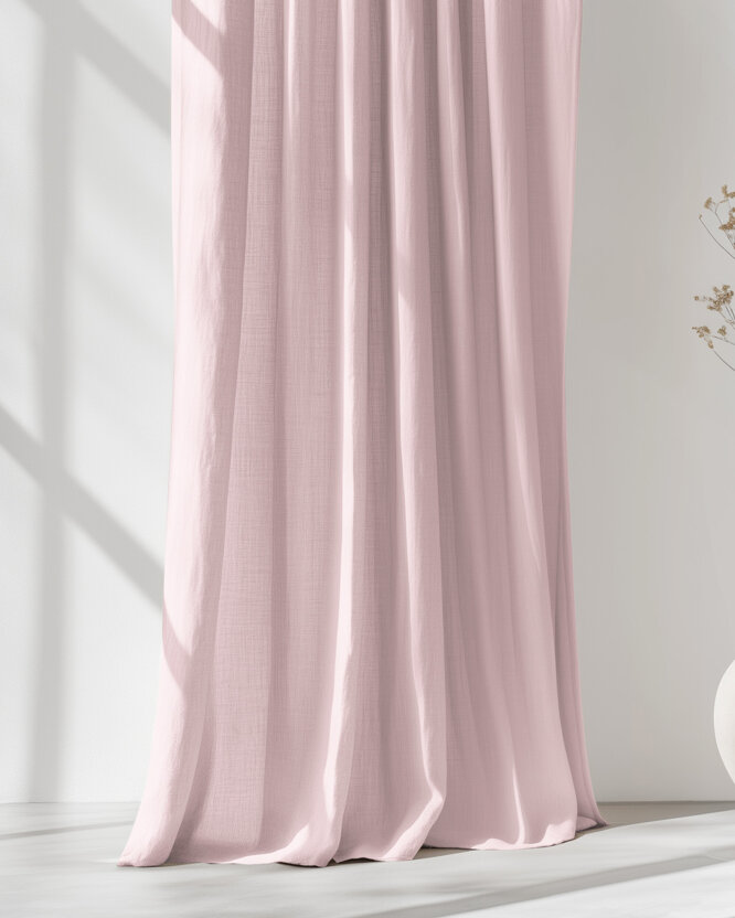 Vorhang aus Leinenmischung - puderrosa
